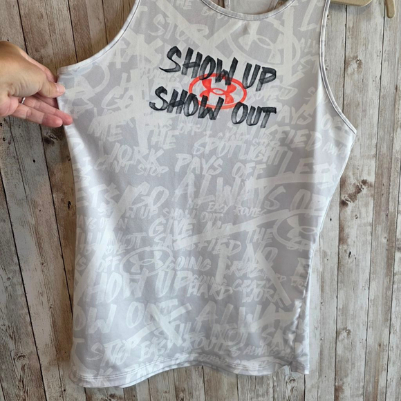 Women's Under Armour Tank Top Size M White Gray - Picture 2 of 7